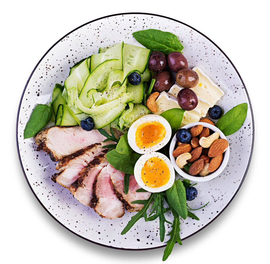 Plate with Pork meat and Vegies